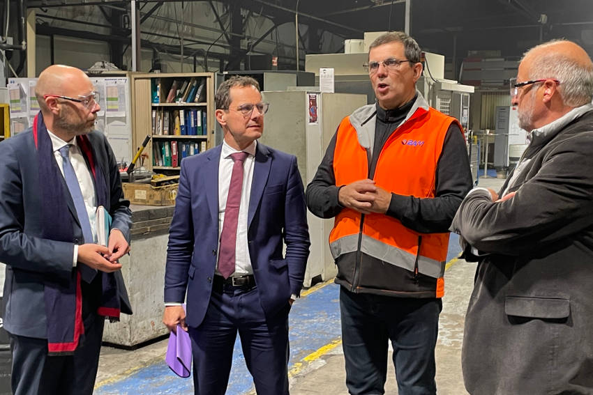 Visite du président de région Jérôme Durain à la fonderie BAM