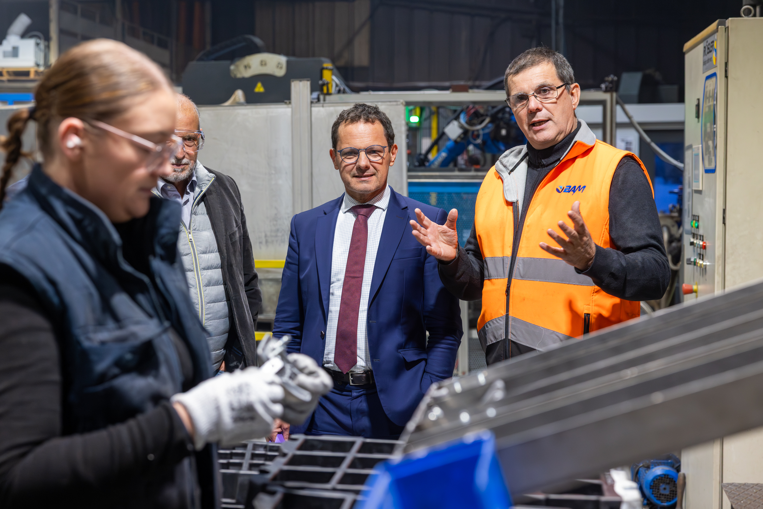 Visite du président de région Jérôme Durain à la fonderie BAM